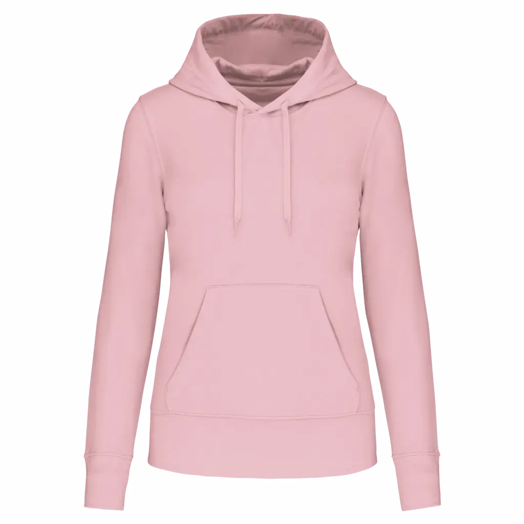 PS_K4028_PALEPINK - Hidalgo-werbeartikel Ecologische damessweater met capuchon, pale pink — productfoto 44