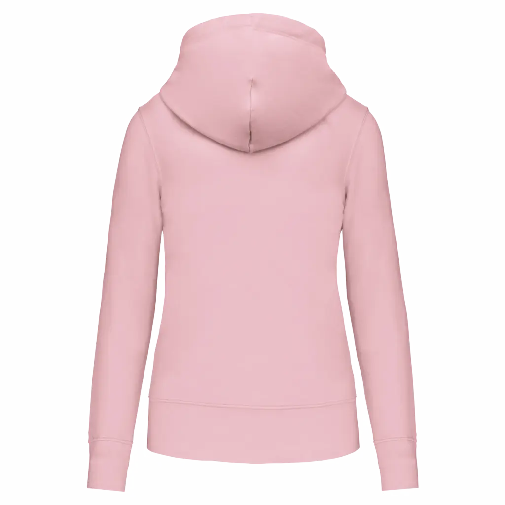 PS_K4028-B_PALEPINK - Hidalgo-werbeartikel Ecologische damessweater met capuchon, pale pink — productfoto 45