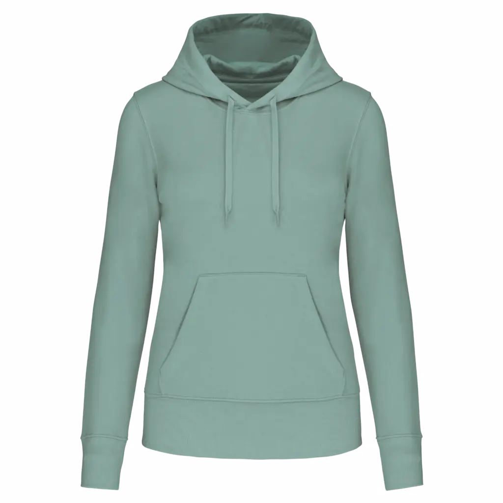 PS_K4028_SAGE - Hidalgo-werbeartikel Ecologische damessweater met capuchon, sage — productfoto 50