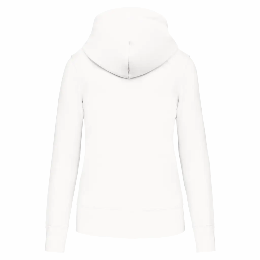 PS_K4028-B_WHITE - Hidalgo-werbeartikel Ecologische damessweater met capuchon, white — productfoto 54