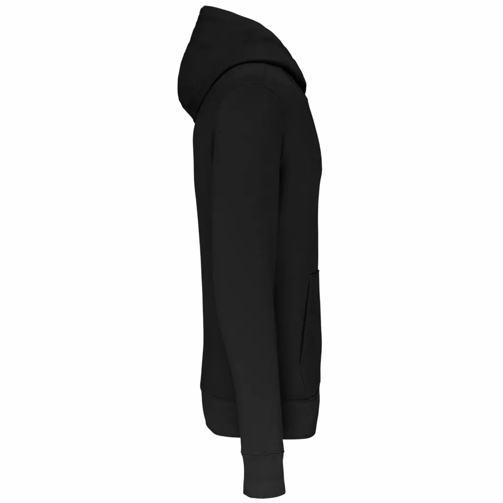 Ecologische kindersweater met capuchon, black — productfoto 9