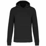 Ecologische kindersweater met capuchon, black — productfoto 10