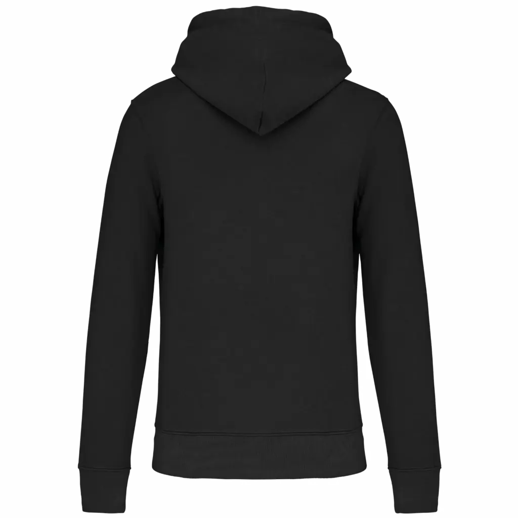 Ecologische kindersweater met capuchon, black — productfoto 11