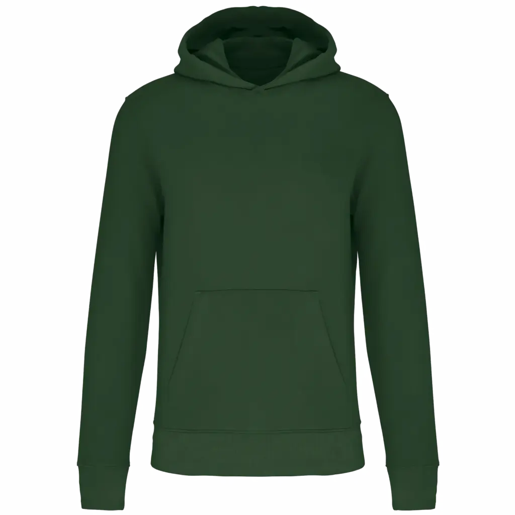 Ecologische kindersweater met capuchon, forest green — productfoto 19