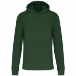 Ecologische kindersweater met capuchon, forest green — productfoto 19