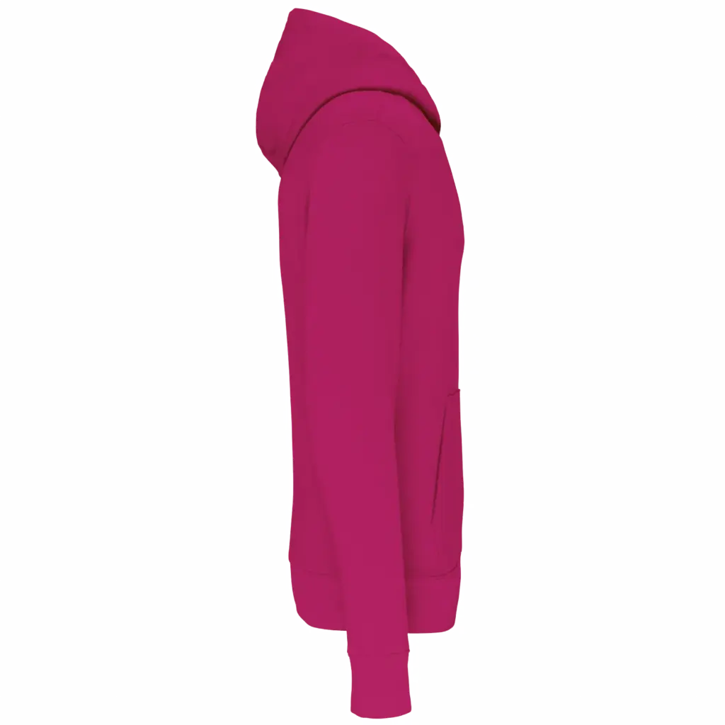 Ecologische kindersweater met capuchon, fuchsia — productfoto 21