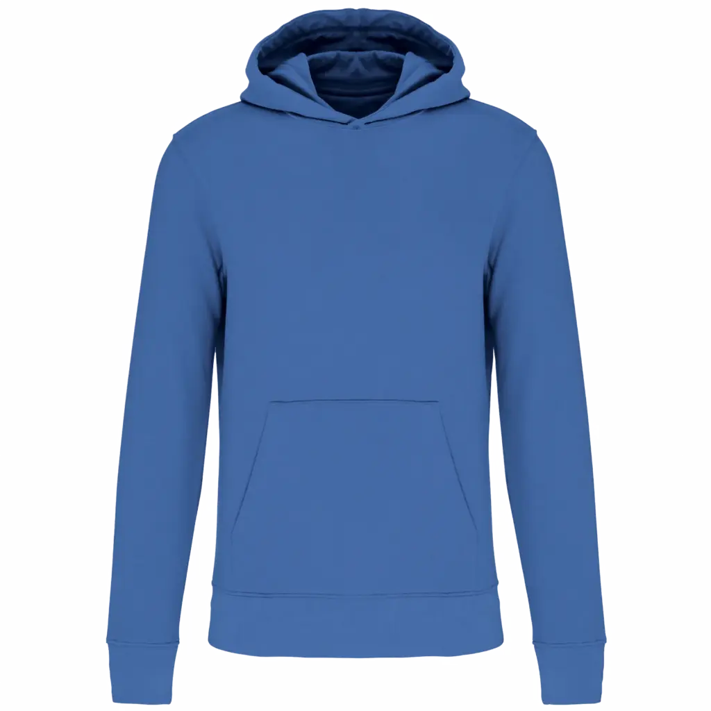 Ecologische kindersweater met capuchon, light royal blue — productfoto 28