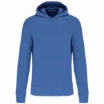 Ecologische kindersweater met capuchon, light royal blue — productfoto 28