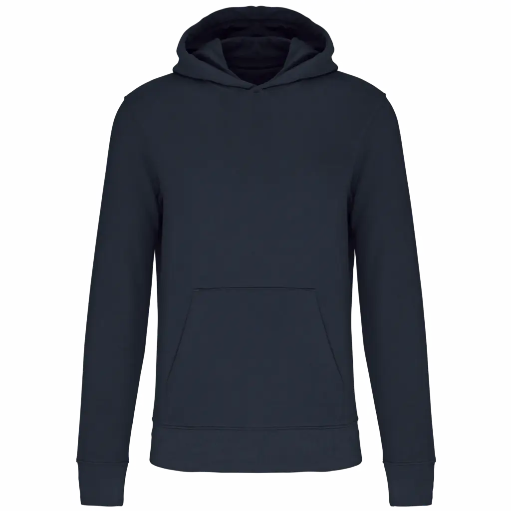 Ecologische kindersweater met capuchon, navy — productfoto 31