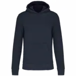 Ecologische kindersweater met capuchon, navy — productfoto 31