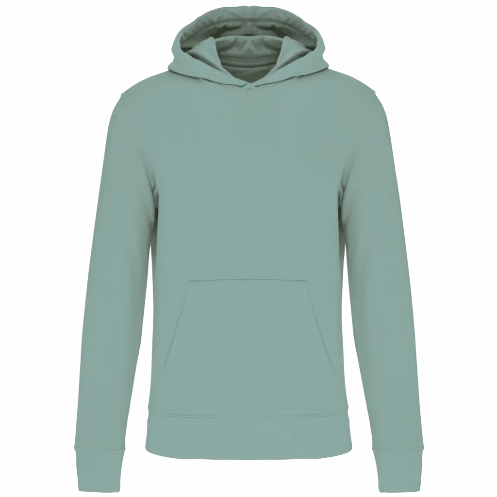 Ecologische kindersweater met capuchon, sage — productfoto 43