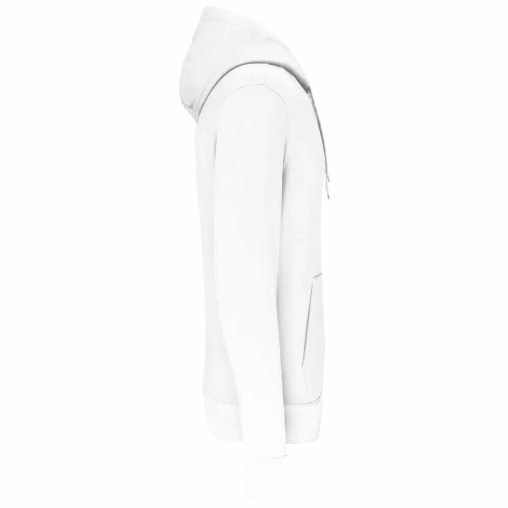 Ecologische kindersweater met capuchon, white — productfoto 45