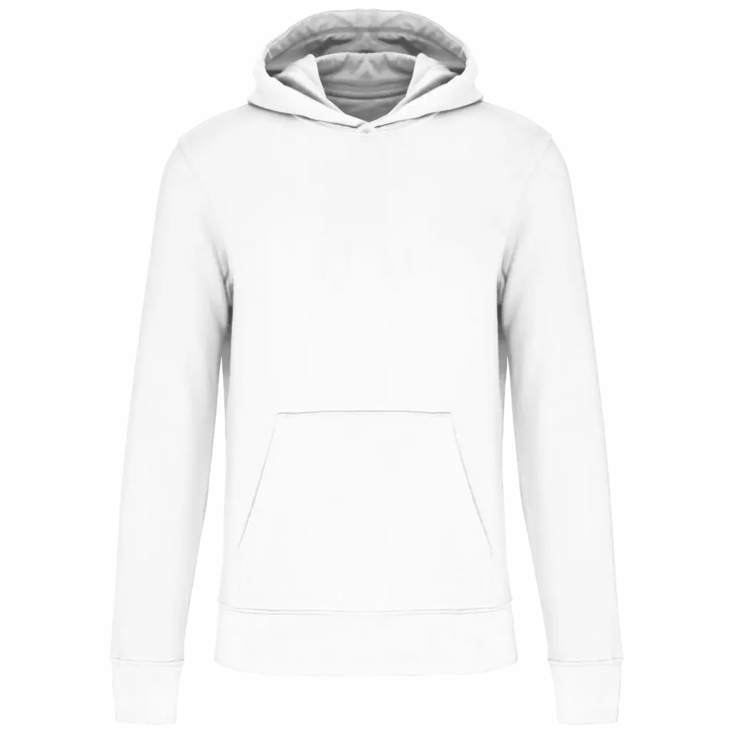 Ecologische kindersweater met capuchon, white — productfoto 46
