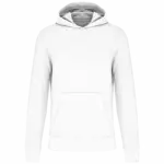 Ecologische kindersweater met capuchon, white — productfoto 46