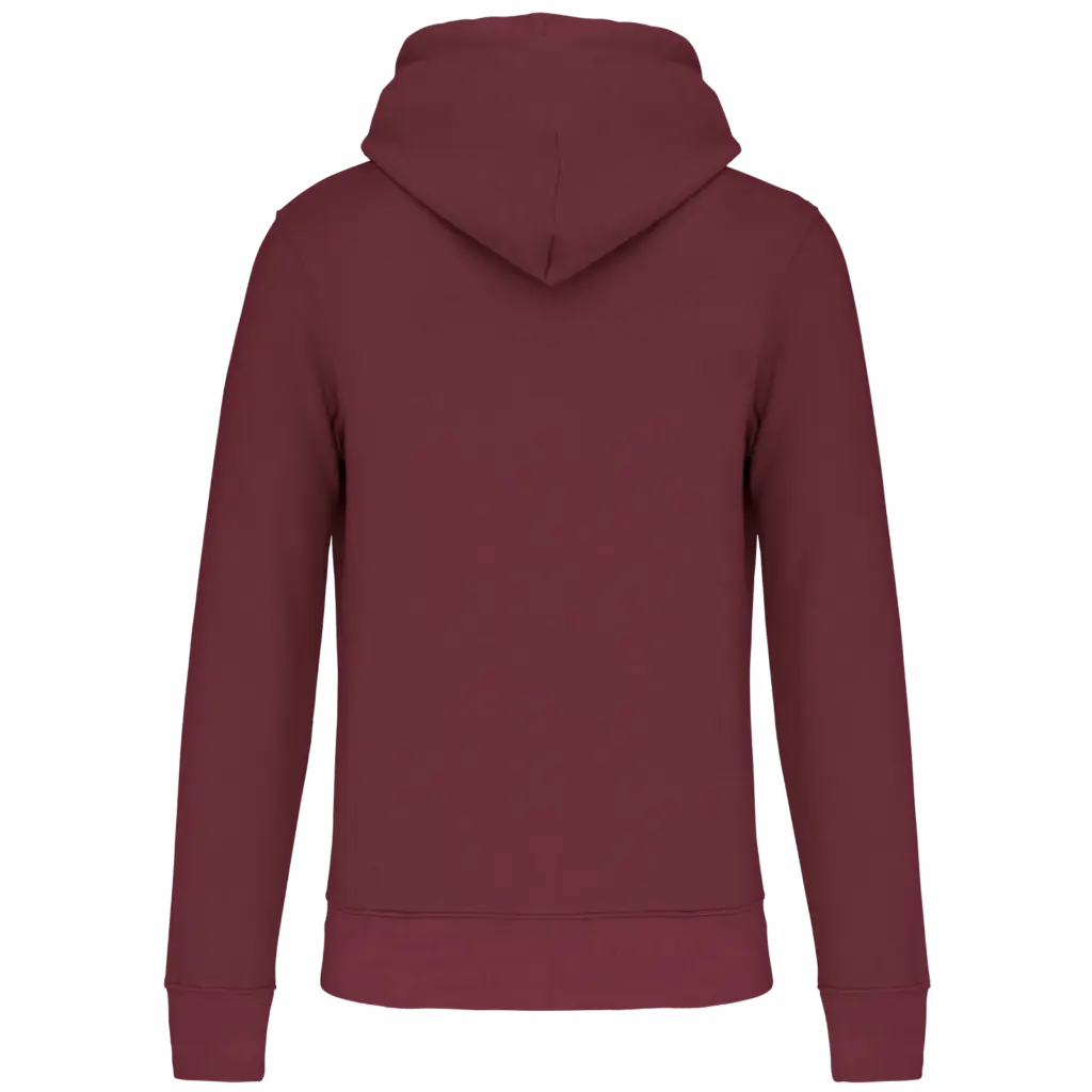 Ecologische kindersweater met capuchon, wine — productfoto 50