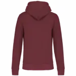 Ecologische kindersweater met capuchon, wine — productfoto 50