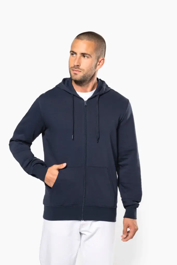 K4030-10_2025 - Hidalgo Ecologische herensweater met capuchon en ritssluiting — productfoto 2