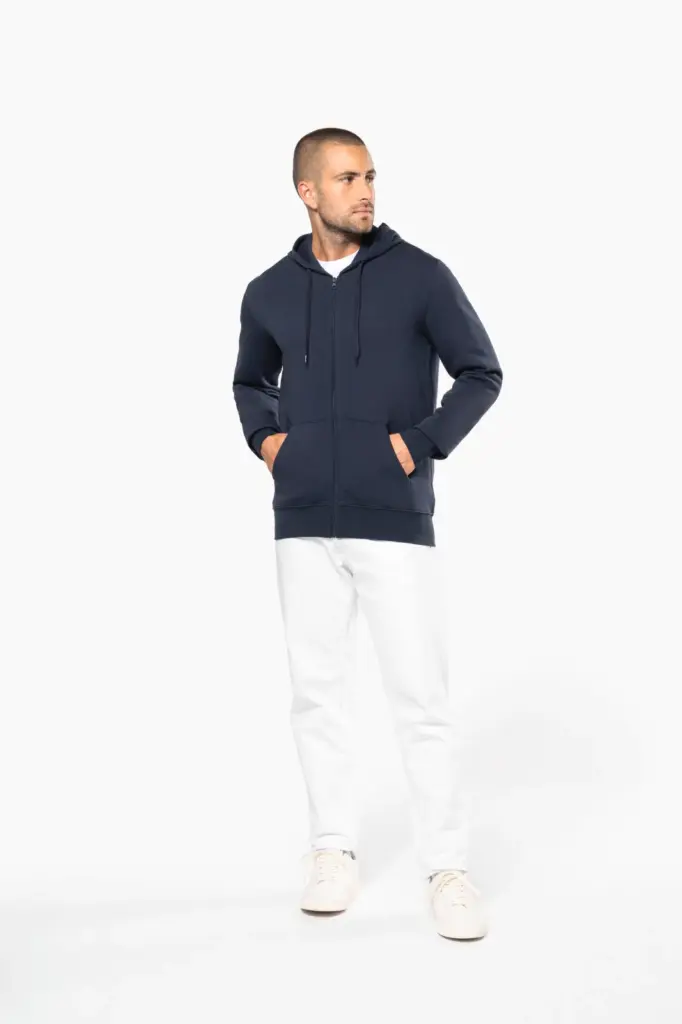 K4030-7_2025 - Hidalgo Ecologische herensweater met capuchon en ritssluiting — productfoto 4