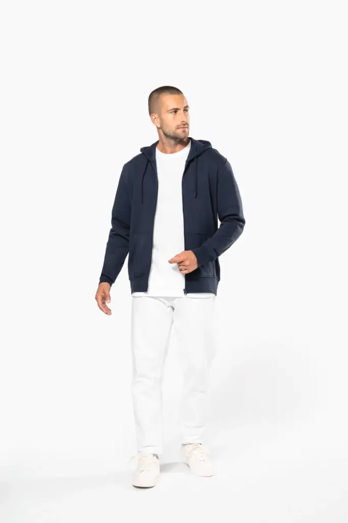 K4030_2025 - Hidalgo Ecologische herensweater met capuchon en ritssluiting — productfoto 6