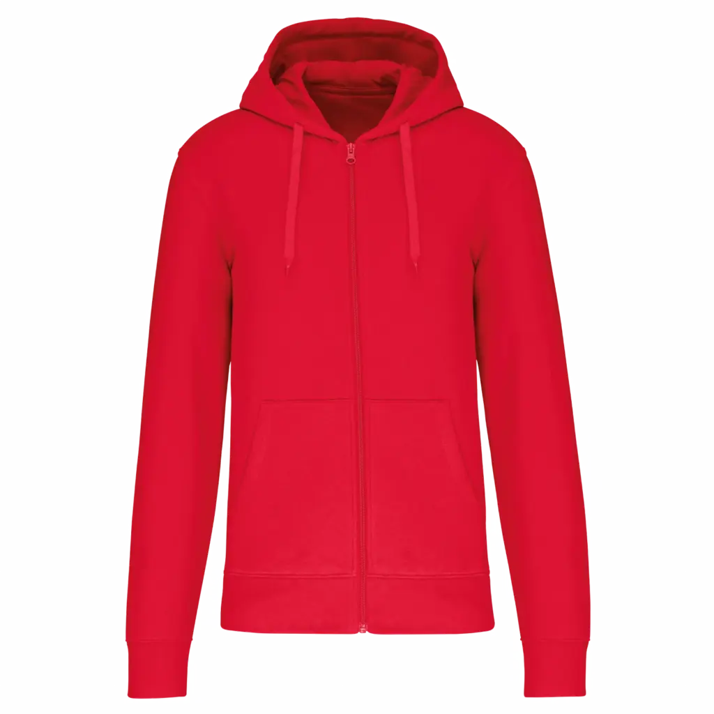 PS_K4030_RED - Hidalgo Ecologische herensweater met capuchon en ritssluiting — productfoto 35