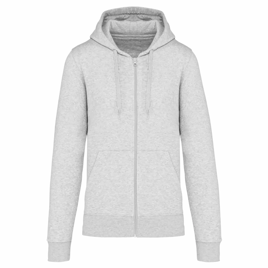 PS_K4030_ASHHEATHER - Hidalgo Ecologische herensweater met capuchon en ritssluiting, ash heather — productfoto 8