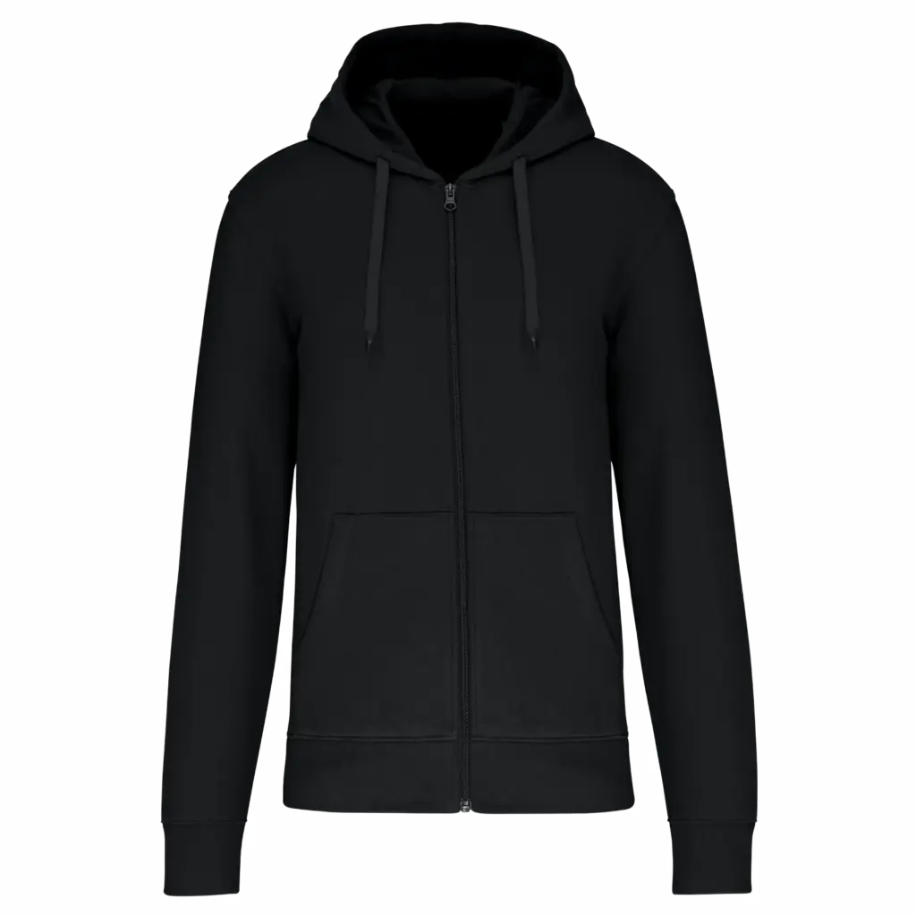 PS_K4030_BLACK - Hidalgo Ecologische herensweater met capuchon en ritssluiting, black — productfoto 11