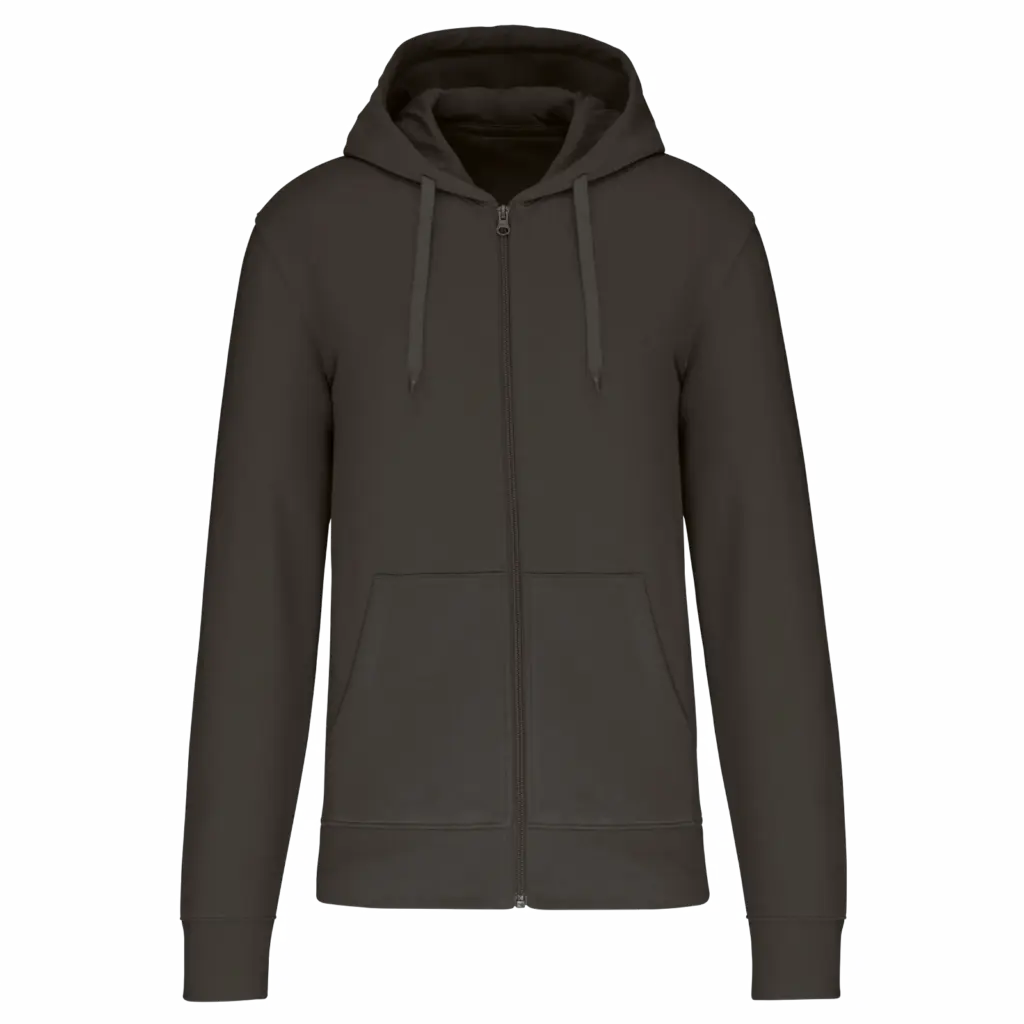 PS_K4030_DARKGREY - Hidalgo Ecologische herensweater met capuchon en ritssluiting, dark grey — productfoto 17