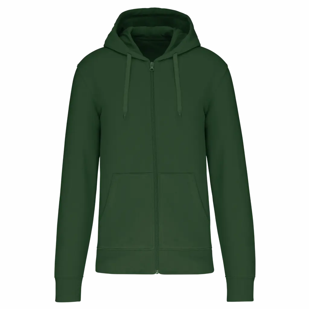 PS_K4030_FORESTGREEN - Hidalgo Ecologische herensweater met capuchon en ritssluiting, forest green — productfoto 20