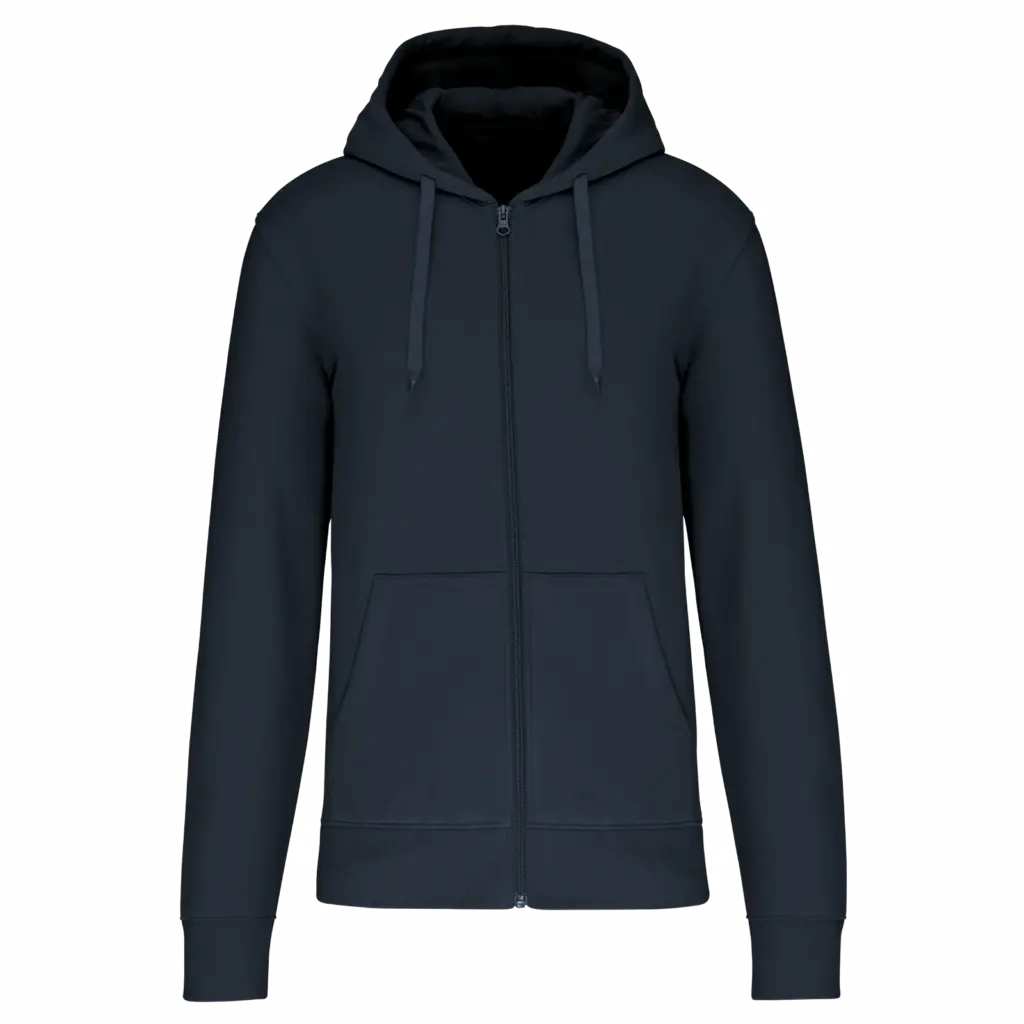 PS_K4030_NAVY - Hidalgo Ecologische herensweater met capuchon en ritssluiting, navy — productfoto 29