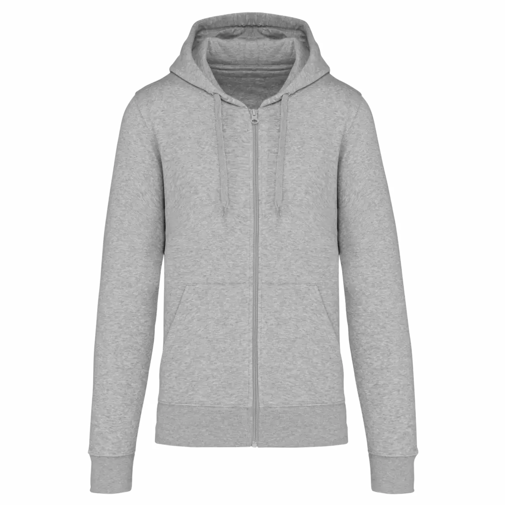PS_K4030_OXFORDGREY - Hidalgo Ecologische herensweater met capuchon en ritssluiting, oxford grey — productfoto 32