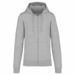 PS_K4030_OXFORDGREY - Hidalgo Ecologische herensweater met capuchon en ritssluiting, oxford grey — productfoto 32