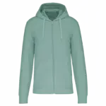 PS_K4030_SAGE - Hidalgo Ecologische herensweater met capuchon en ritssluiting, sage — productfoto 38
