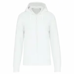 PS_K4030_WHITE - Hidalgo Ecologische herensweater met capuchon en ritssluiting, white — productfoto 41