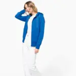 Ecologische damessweater met capuchon en ritssluiting — productfoto 8