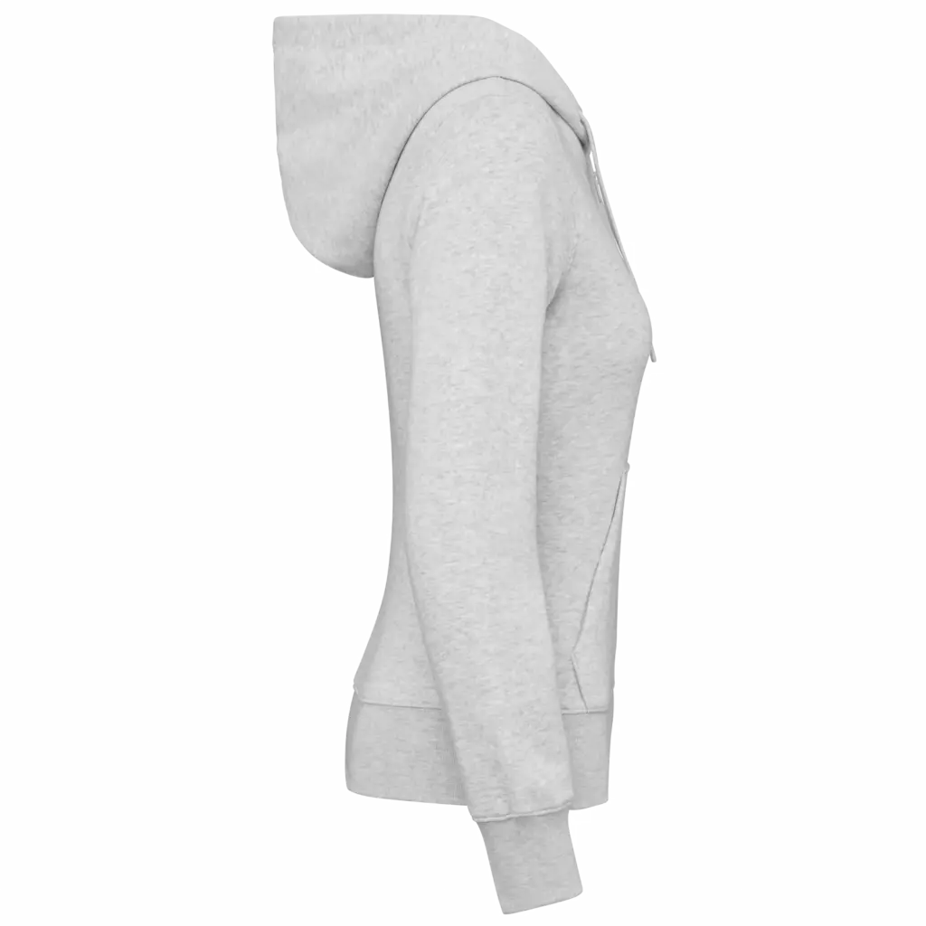 Ecologische damessweater met capuchon en ritssluiting, ash heather — productfoto 11