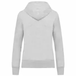 Ecologische damessweater met capuchon en ritssluiting, ash heather — productfoto 13