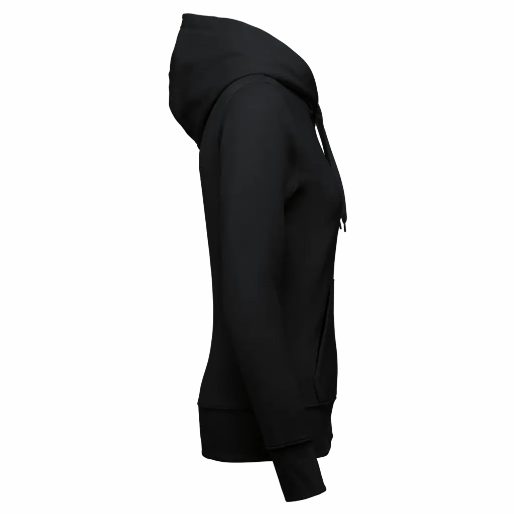 Ecologische damessweater met capuchon en ritssluiting, black — productfoto 14
