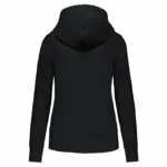 Ecologische damessweater met capuchon en ritssluiting, black — productfoto 16