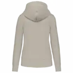 Ecologische damessweater met capuchon en ritssluiting, clay — productfoto 19