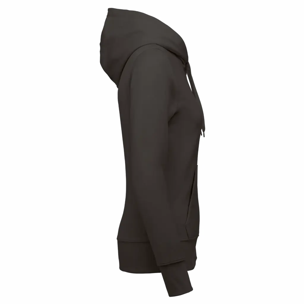 Ecologische damessweater met capuchon en ritssluiting, dark grey — productfoto 20