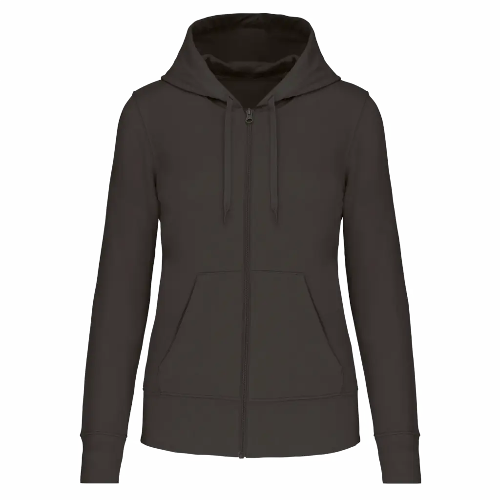 Ecologische damessweater met capuchon en ritssluiting, dark grey — productfoto 21