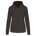 Ecologische damessweater met capuchon en ritssluiting, dark grey — productfoto 21