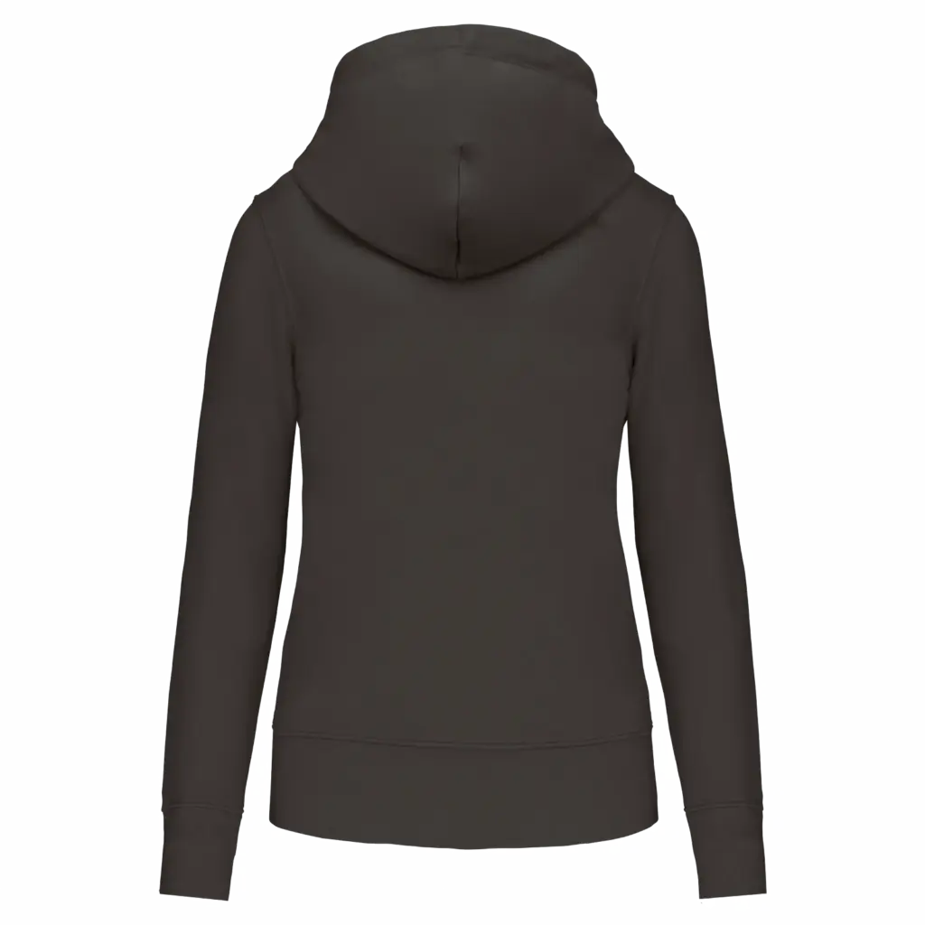 Ecologische damessweater met capuchon en ritssluiting, dark grey — productfoto 22