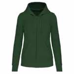 Ecologische damessweater met capuchon en ritssluiting, forest green — productfoto 24