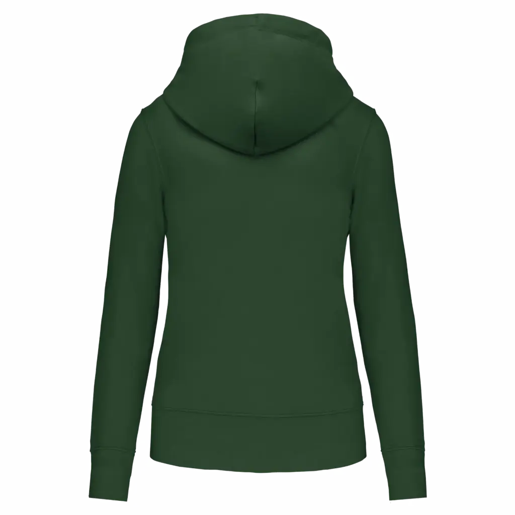 Ecologische damessweater met capuchon en ritssluiting, forest green — productfoto 25