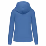 Ecologische damessweater met capuchon en ritssluiting, light royal blue — productfoto 31
