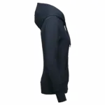Ecologische damessweater met capuchon en ritssluiting, navy — productfoto 32