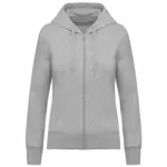 Ecologische damessweater met capuchon en ritssluiting, oxford grey — productfoto 36