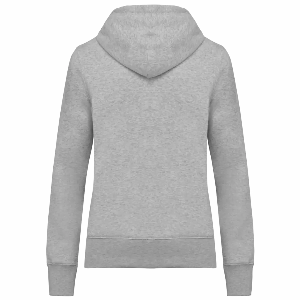 Ecologische damessweater met capuchon en ritssluiting, oxford grey — productfoto 37