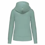 Ecologische damessweater met capuchon en ritssluiting, sage — productfoto 43